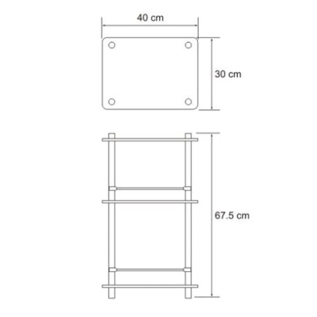 Напольная тройная полка  WasserKRAFT K-4033