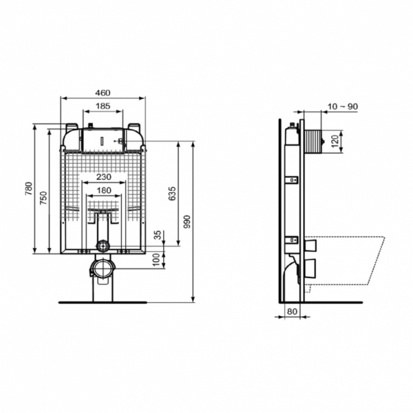 Инсталляция Ideal Standard Prosys R020567