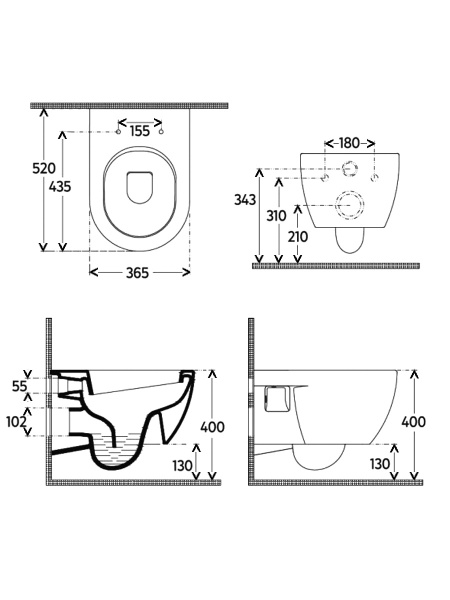 Унитаз подвесной безободковый AQUAme AQM2011