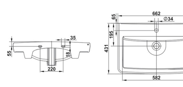 Раковина Misty Милан 65 CDB00016676
