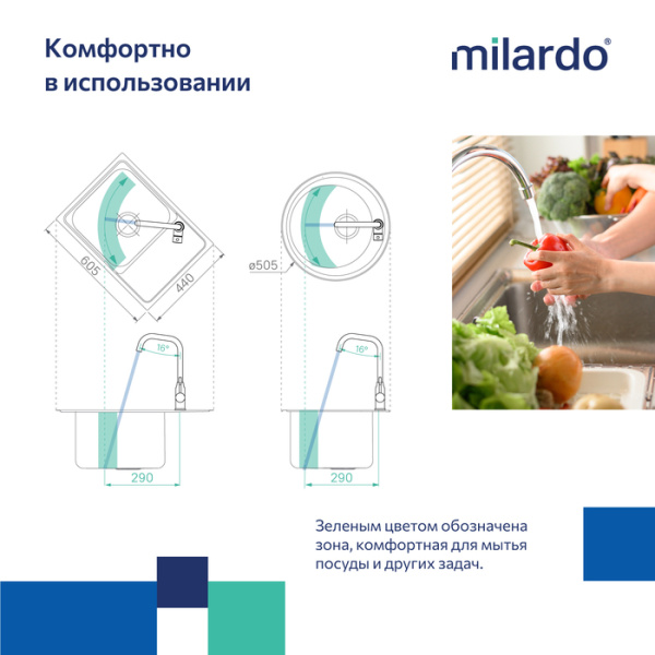 Смеситель для кухни Milardo Meal M01BLL0M05