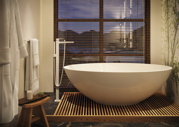 Смеситель для ванны напольный Hansgrohe Metropol 32532700 белый матовый