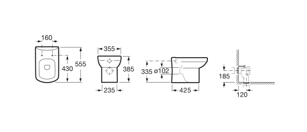 Унитаз приставной Roca Dama Senso Compacto  347517000