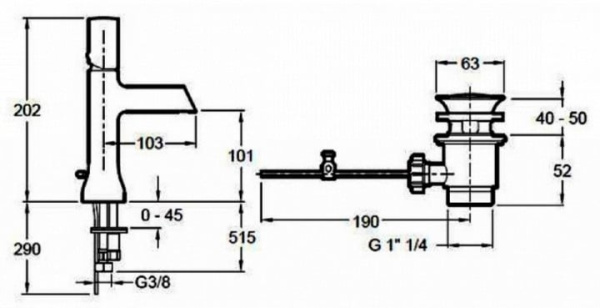 Смеситель для раковины Jacob Delafon Toobi E8959-BN Смеситель для раковины Jacob Delafon Toobi E8959-BN