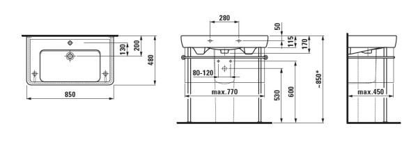 Раковина Laufen Pro 8.1395.6.000.104.1