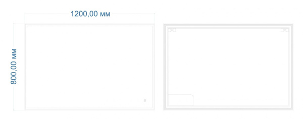 Зеркало с подсветкой и часами Art&Max Catania AM-Cat-1200-800-DS-F