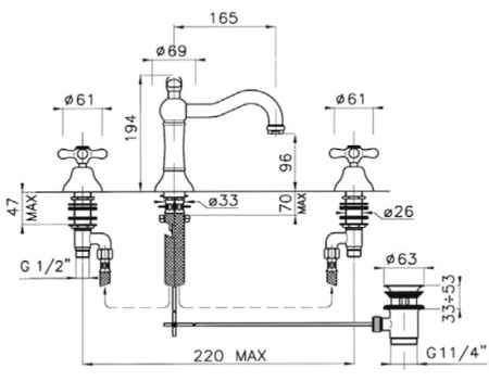 Смеситель для раковины Nicolazzi Nuova Brenta 2509DB