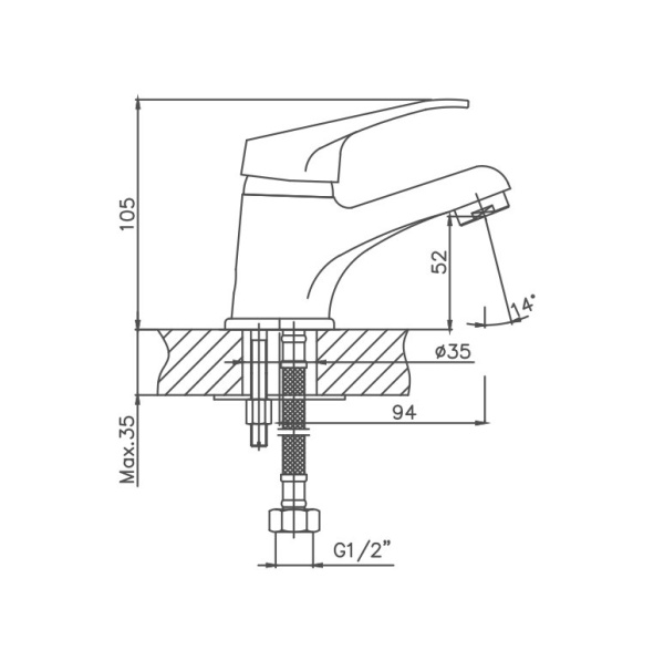 Смеситель для раковины Cron CN1013