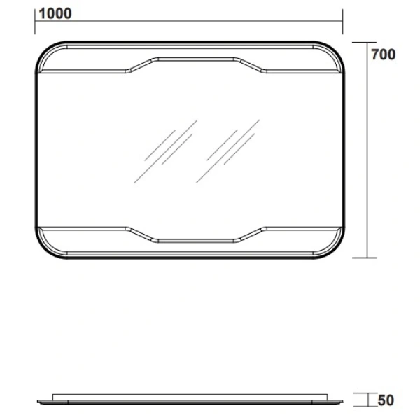 Зеркало для ванной (100х70) Kerasan Waldorf 740601