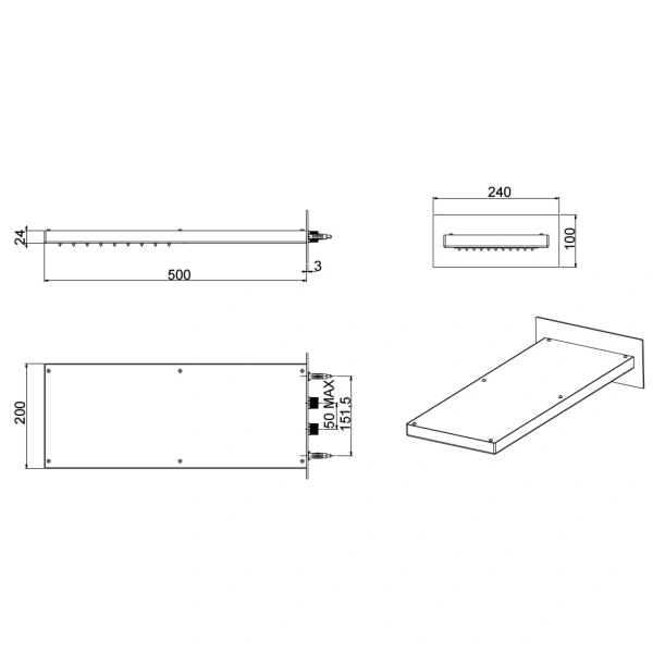 Верхний душ Bossini Manhattan I00570.030 хром