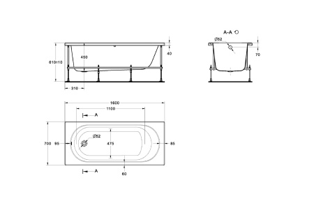 Акриловая ванна Roca Gava (150x70) ZRU9307848