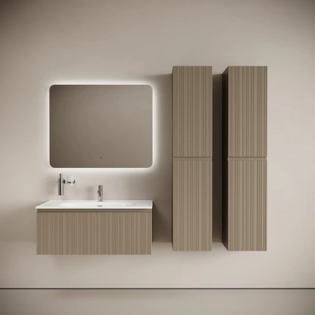 Тумба без раковины подвесная Sancos Code CD100GB серо-бежевый матовый