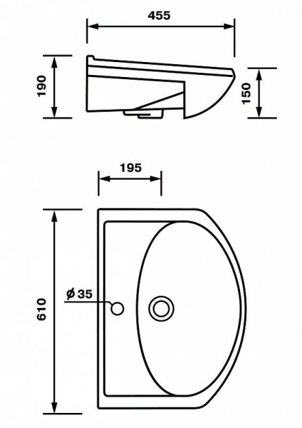 Раковина встраиваемая Onika Арго 55 605501