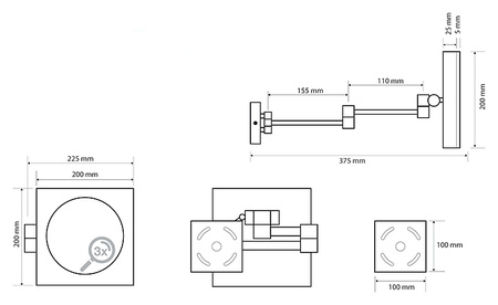 Косметическое зеркало с подсветкой Bemeta 116101202