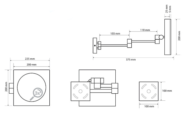 Косметическое зеркало с подсветкой Bemeta 116101202