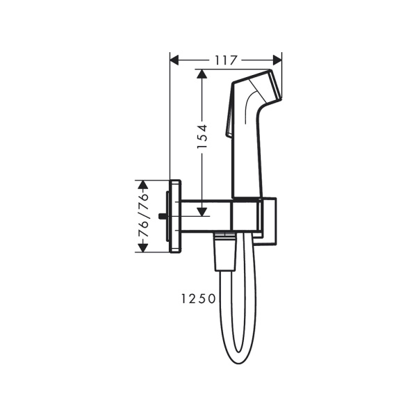 Гигиенический набор Hansgrohe Bidette E 1jet EcoSmart+ 29233140 шлифованная бронза 
