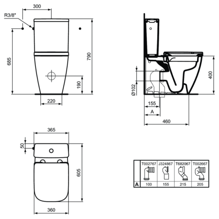 Напольный унитаз Ideal Standard i.life S T500001