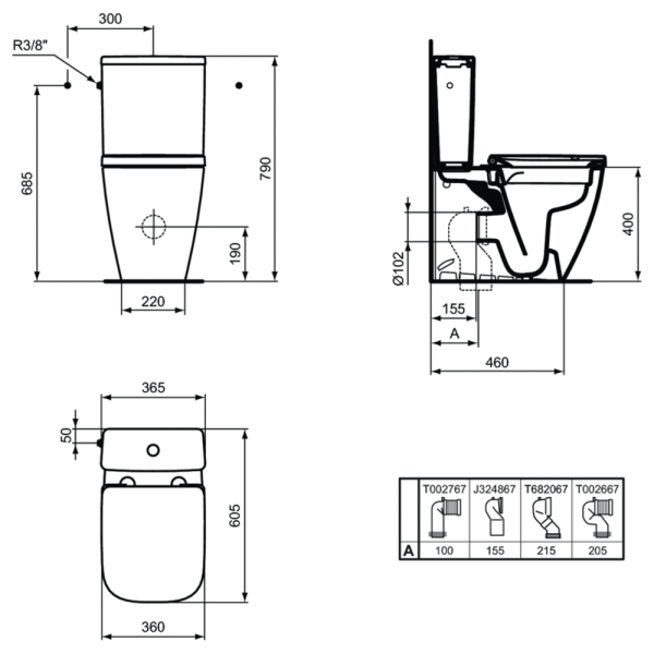 Напольный унитаз Ideal Standard i.life S T500001