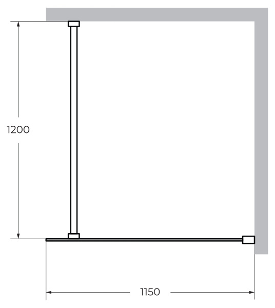 Душевая перегородка 115 см CEZARES LIBERTA LIBERTA-L-1-115-120-C-NERO