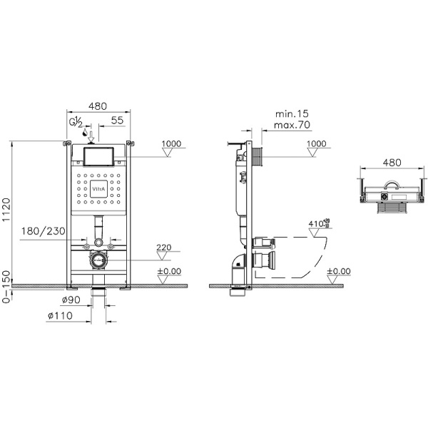 Инсталляция для унитаза Vitra Core 800-1874