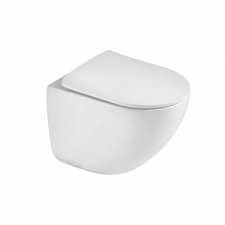 Подвесной унитаз безободковый Gid Tr2199TF-WM белый матовый микролифт