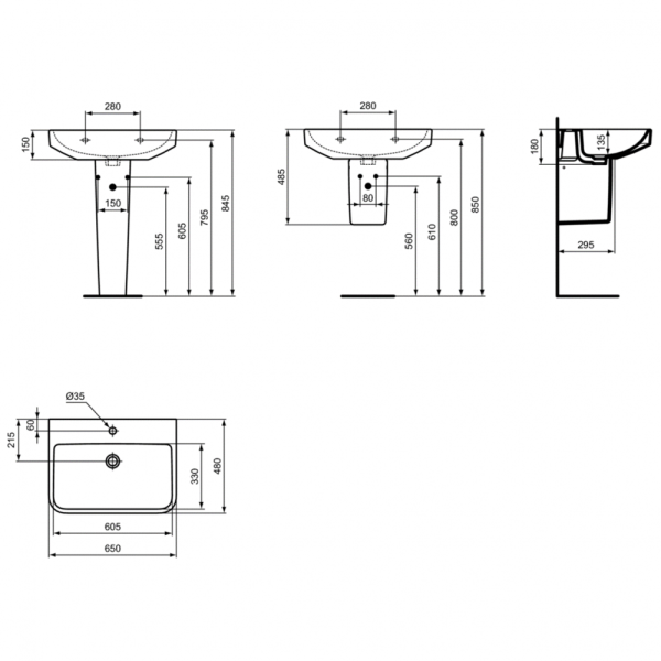Пьедестал Ideal Standard i.life T473901 Пьедестал Ideal Standard i.life T473901