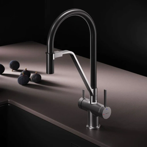 Смеситель для кухни с подключением к фильтру Am.Pm Func F8F07812 сатин/черный