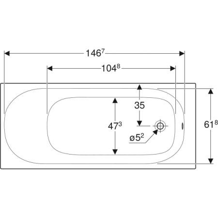 Прямоугольная ванна Geberit Soana 554.042.01.1