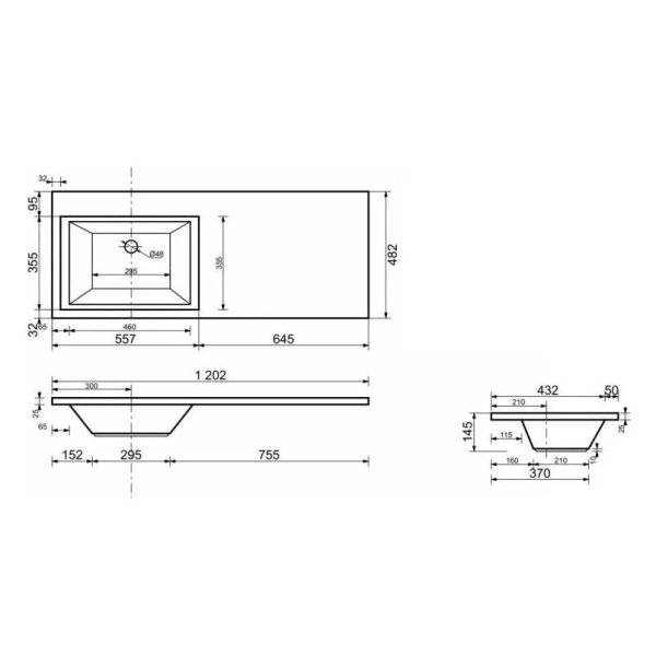 Умывальник мебельный Opadiris Эстет Даллас 120 левая ФР-00001490