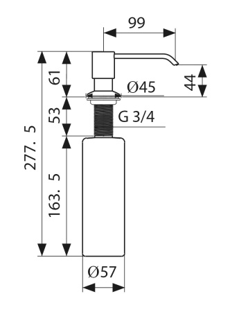 Дозатор встраиваемый в мойку KAISER KH-3005, серебристый