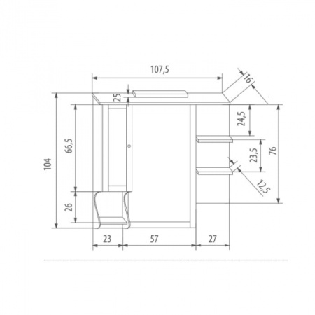 Зеркало со шкафчиком Eban FCPLS107SPGpergamon*1