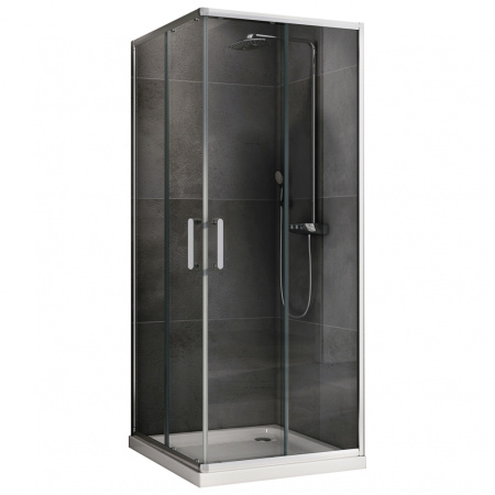 Душевой уголок (100х100) ABBER Schwarzer Diamant AG021005 хром