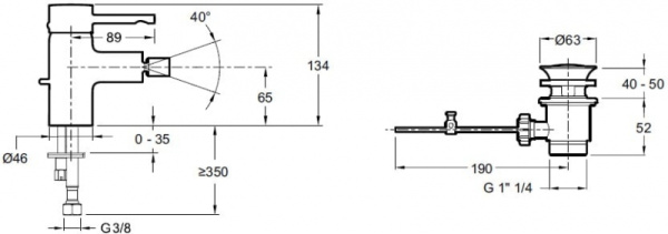 Смеситель для биде Jacob Delafon Cuff E37045-CP