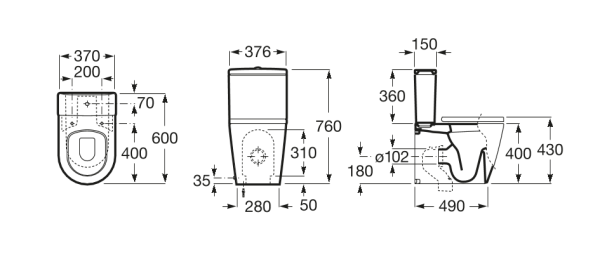 Унитаз приставной Roca Inspira Round  342528000