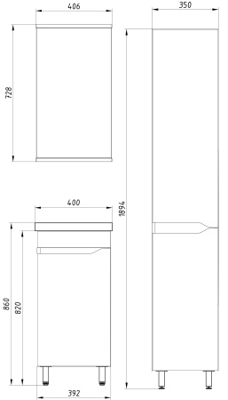 Зеркальный шкаф (40х73)   ASB-Mebel  Марко 40 10719