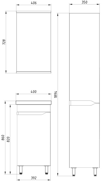 Пенал ASB-Mebel Бари 35 9610