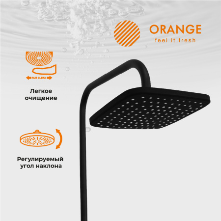 Душевая система Orange Aristo M19-944b смеситель с изливом, черный матовый