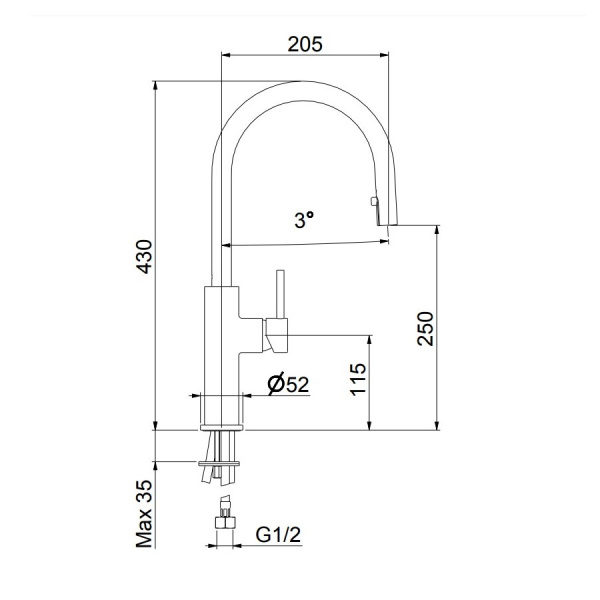 Смеситель для кухни Webert Lima LM940302560, черный