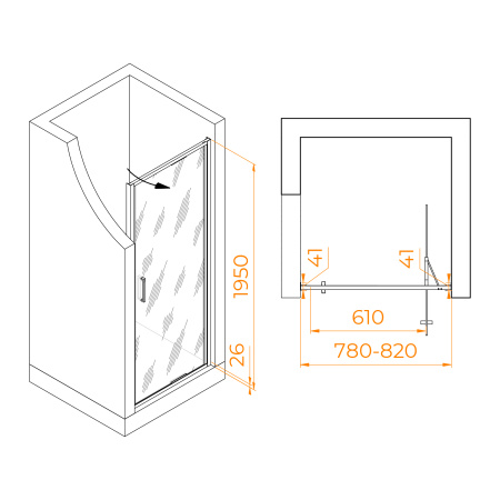 Душевая дверь 80 см RGW Stilvoll SV-05 70320508-31 тонированное