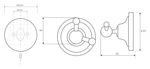 Крючок двойной Bemeta Retro 144206038