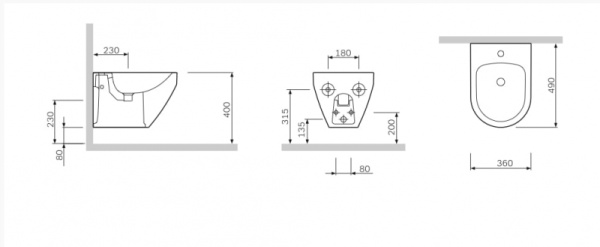 Биде подвесное AM.PM Spirit C703411WH