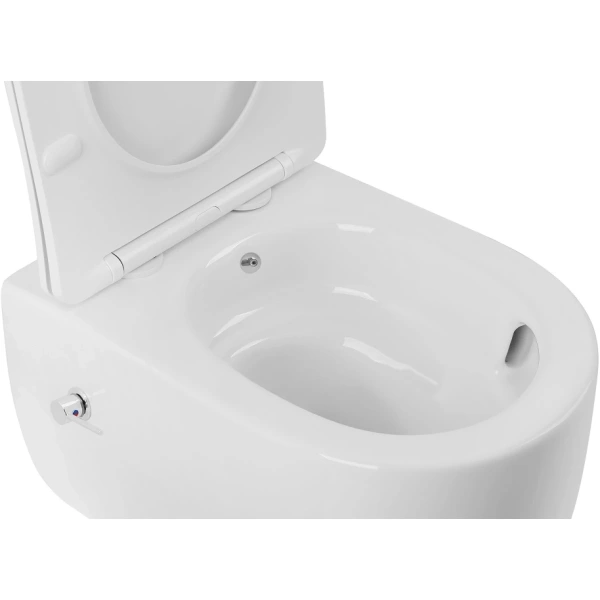 Унитаз с функцией биде ABBER Bequem AC1104TNS подвесной белый, безободковый