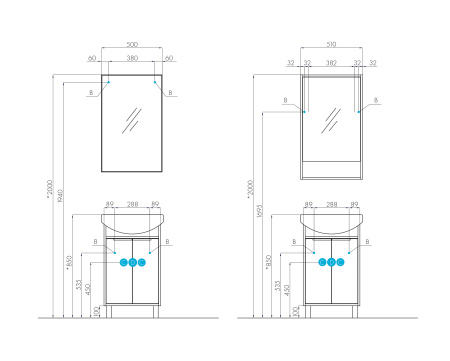Тумба под раковину Aquaton Рико 50 1A212401RIB90