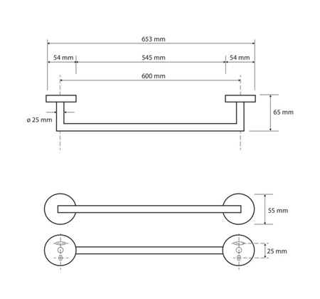 Поручень, 600 мм Bemeta Omega 104204342