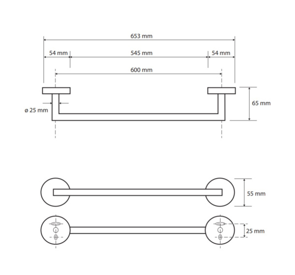 Поручень, 600 мм Bemeta Omega 104204342 Поручень, 600 мм Bemeta Omega 104204342