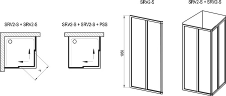Душевая дверь Ravak Supernova SRV2-75 195 S 14V30UO211