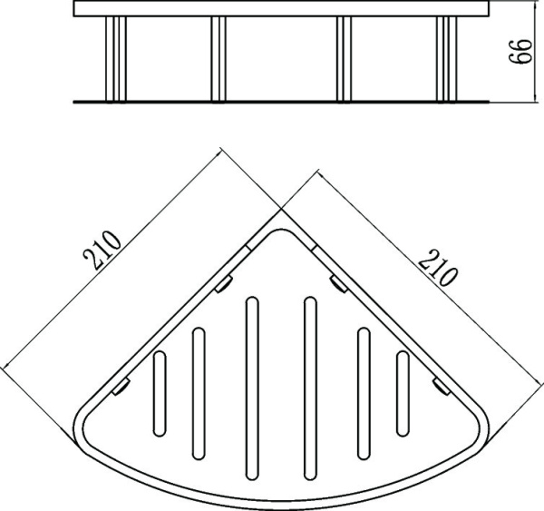 Полка решетка угловая одинарная Savol S-002677