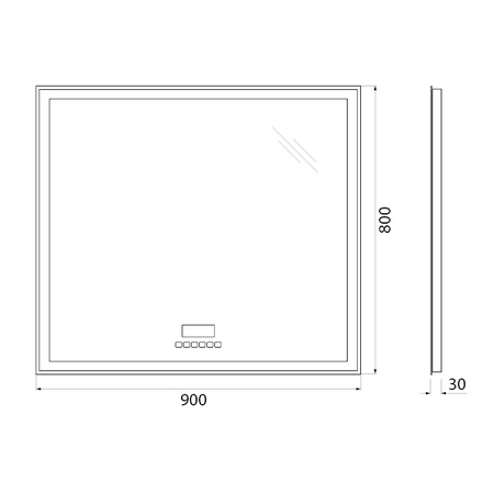Зеркало BelBagno SPC-GRT-900-800-LED-TCH-RAD