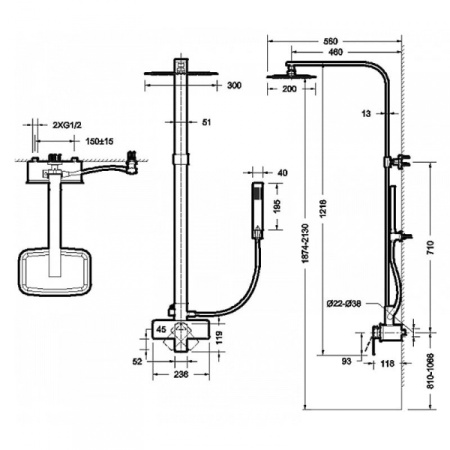 Душевая стойка Bravat Phillis F956101C-A_ENG