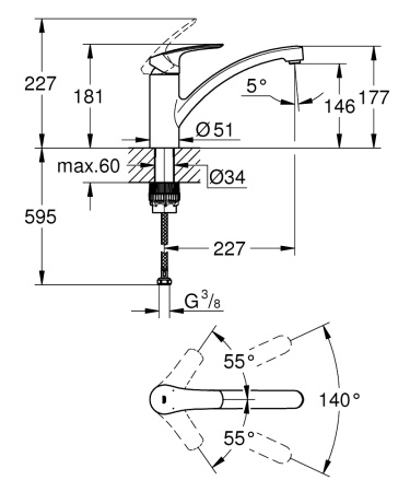 Смеситель для кухни Grohe Eurosmart 30506 000 (30506000) хром